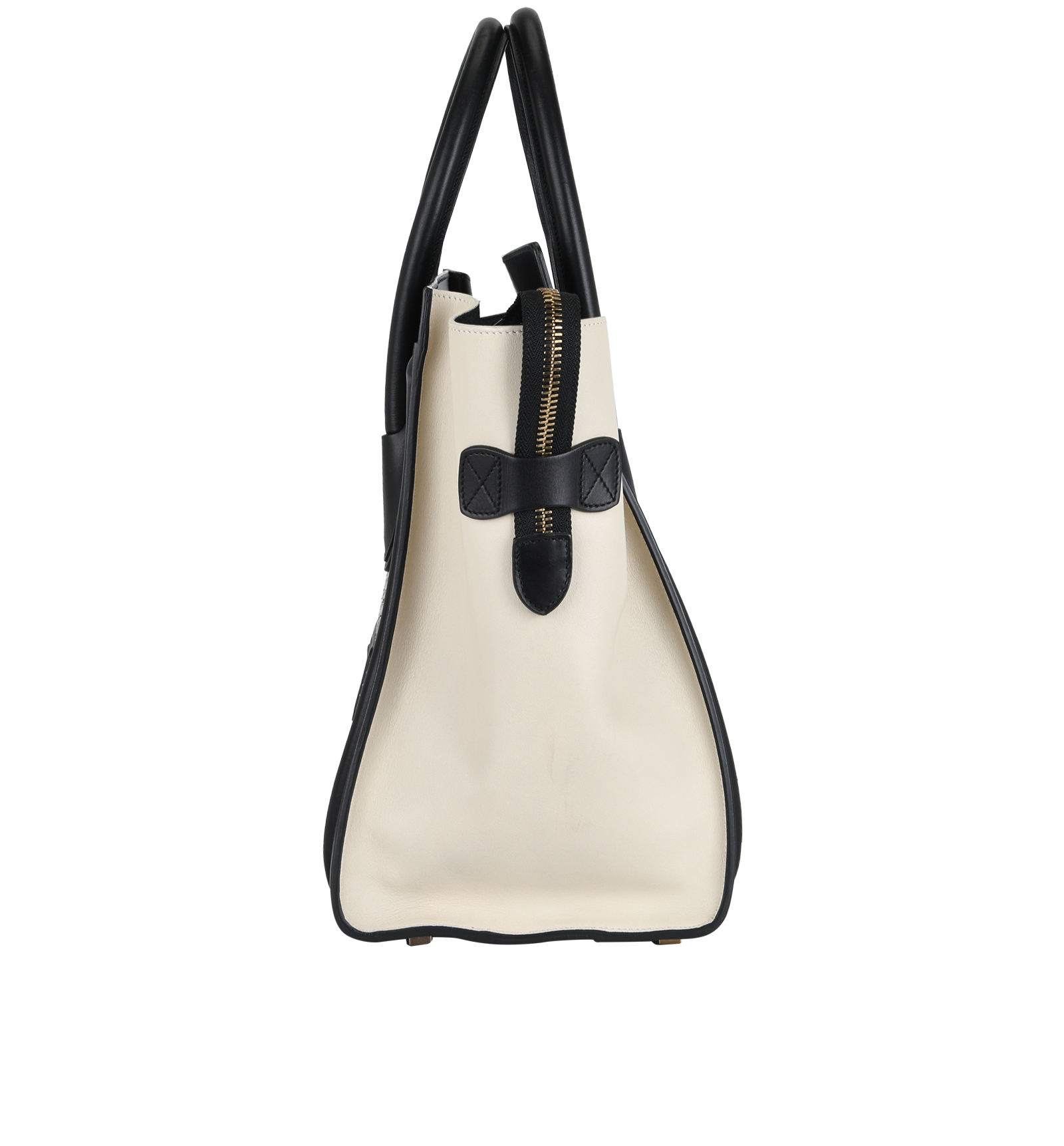 Luggage, &pound;950, Handbags, Black/Cream, Lambskin Leather/Snake, Bottom view